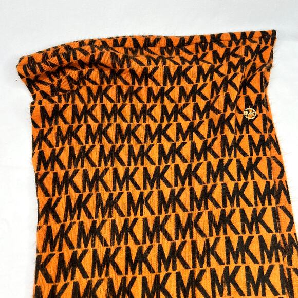 Michael Michael Kors Orange & Black Monogram Infinity Scarf - Picture 7 of 9